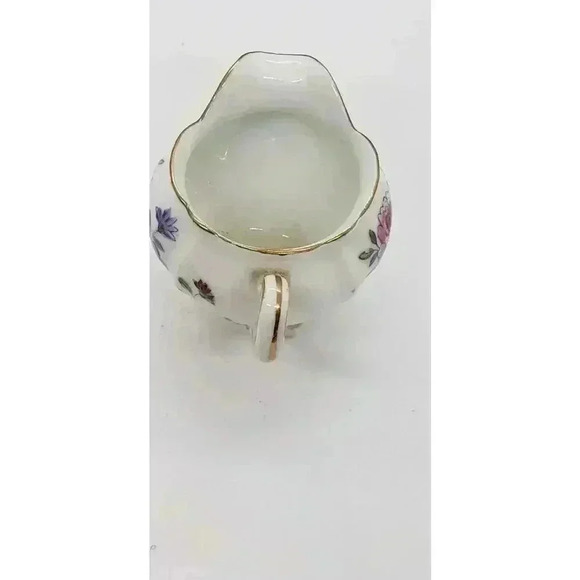 Vintage Mini Pitcher Creamer Syrup Vase Fine China Flowers Rosetti Japan 1950 - Picture 14 of 14